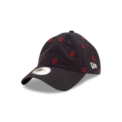 Cleveland Indians Gorra | New Era MLB All Over Logo Casual Classic Adjustable Cap Mexico - Azules